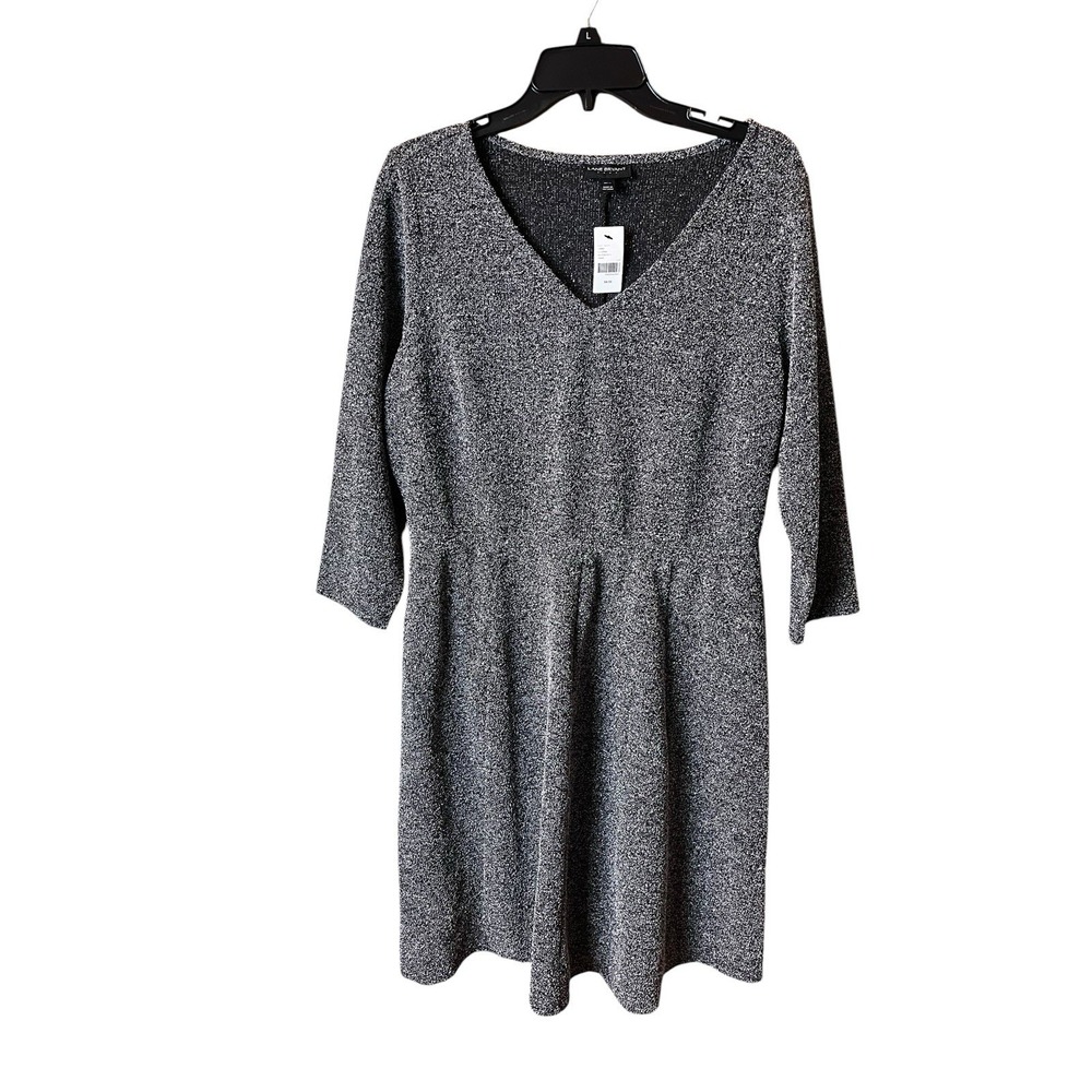 Lane Bryant Charcoal Long Sleeve Dress 14/16 V Neck
